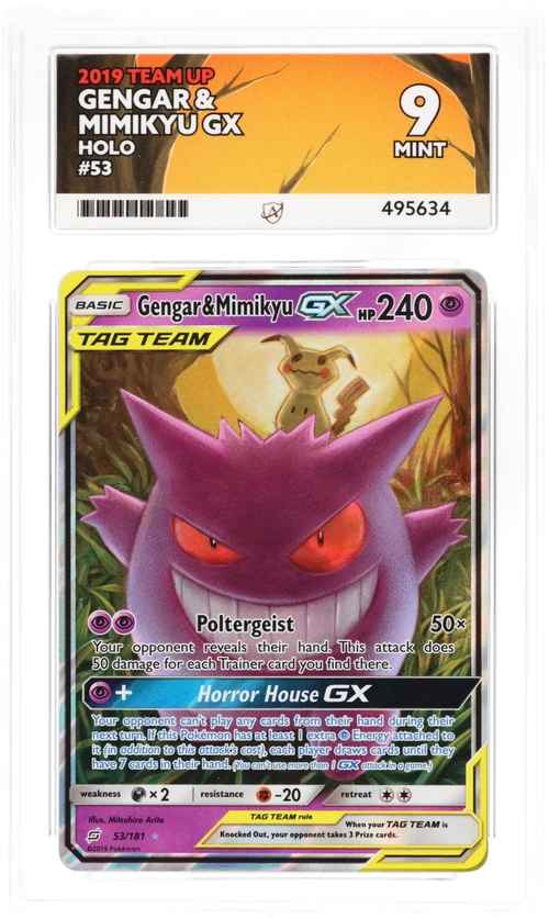 ACE 9 - Gengar & Mimikyu GX Holo - 53/181 - 2019 Team Up - Pokemon