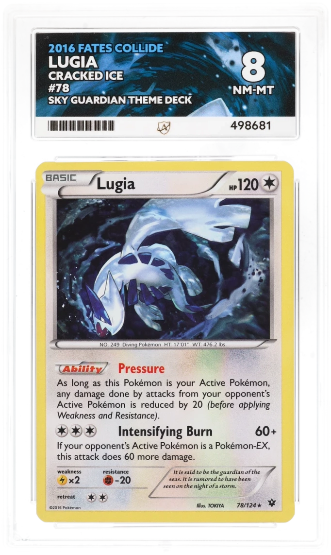 Lugia Cracked Ice 78/124 - Ace 8 - 2016 Fates Collide