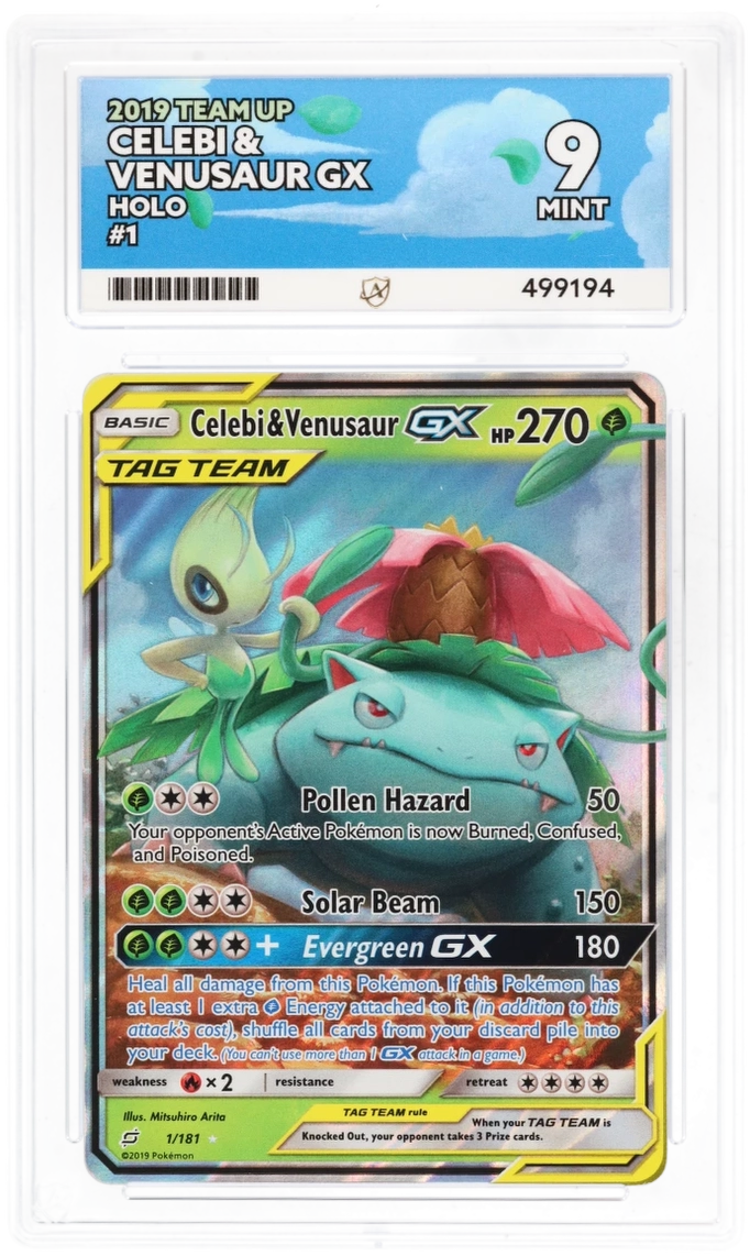 Celebi & Venusaur GX Holo 1/181 - Ace 9 - Team Up