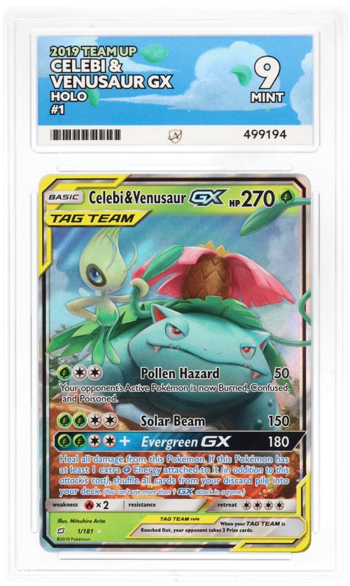 Celebi & Venusaur GX Holo 1/181 - Ace 9 - Team Up
