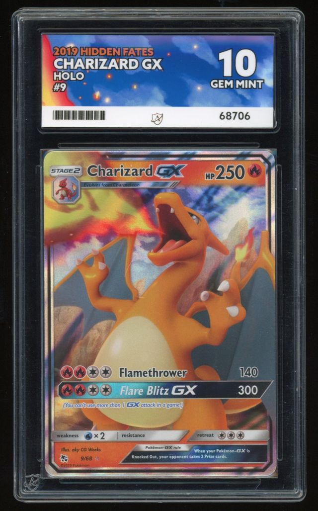 Charizard GX - Holo - 9/68 - Hidden Fates - ACE 10