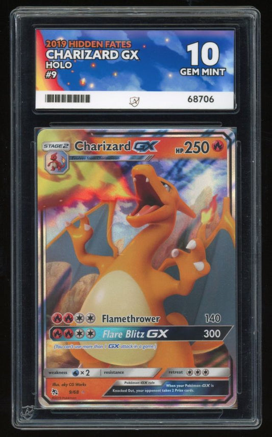 Charizard GX - Holo - 9/68 - Hidden Fates - ACE 10