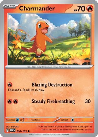 Charmander - 004/165 4 - SV Scarlet & Violet 151 Reverse Holofoil