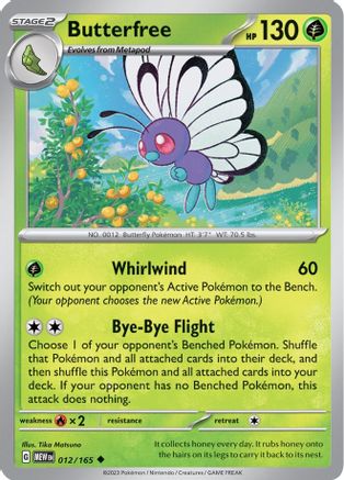 Butterfree 12 - SV Scarlet & Violet 151 Reverse Holofoil