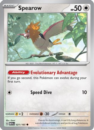 Spearow 21 - SV Scarlet and Violet 151 Reverse Holofoil