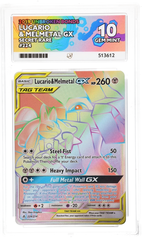 ACE 10 - Lucario & Melmetal GX - 224/214 - Unbroken Bonds - Pokemon