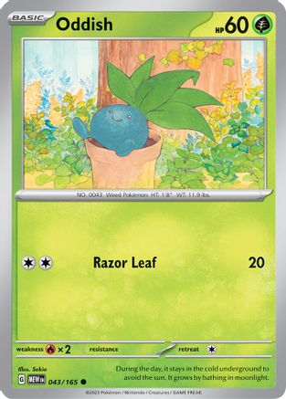 Oddish 43 - SV Scarlet and Violet 151 Reverse Holofoil