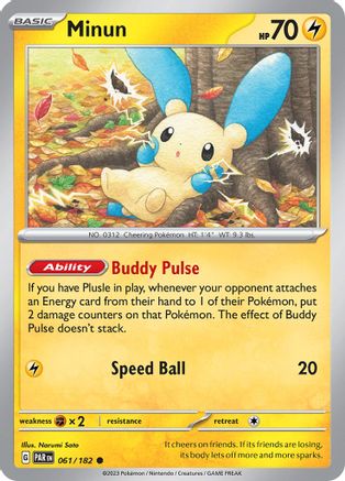 Minun 61 - SV04 Paradox Rift Reverse Holofoil