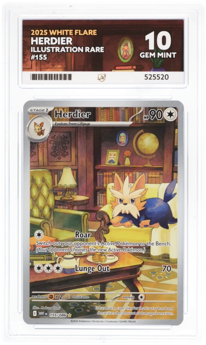 ACE 10 - Herdier - 155/086 - White Flare - Pokemon