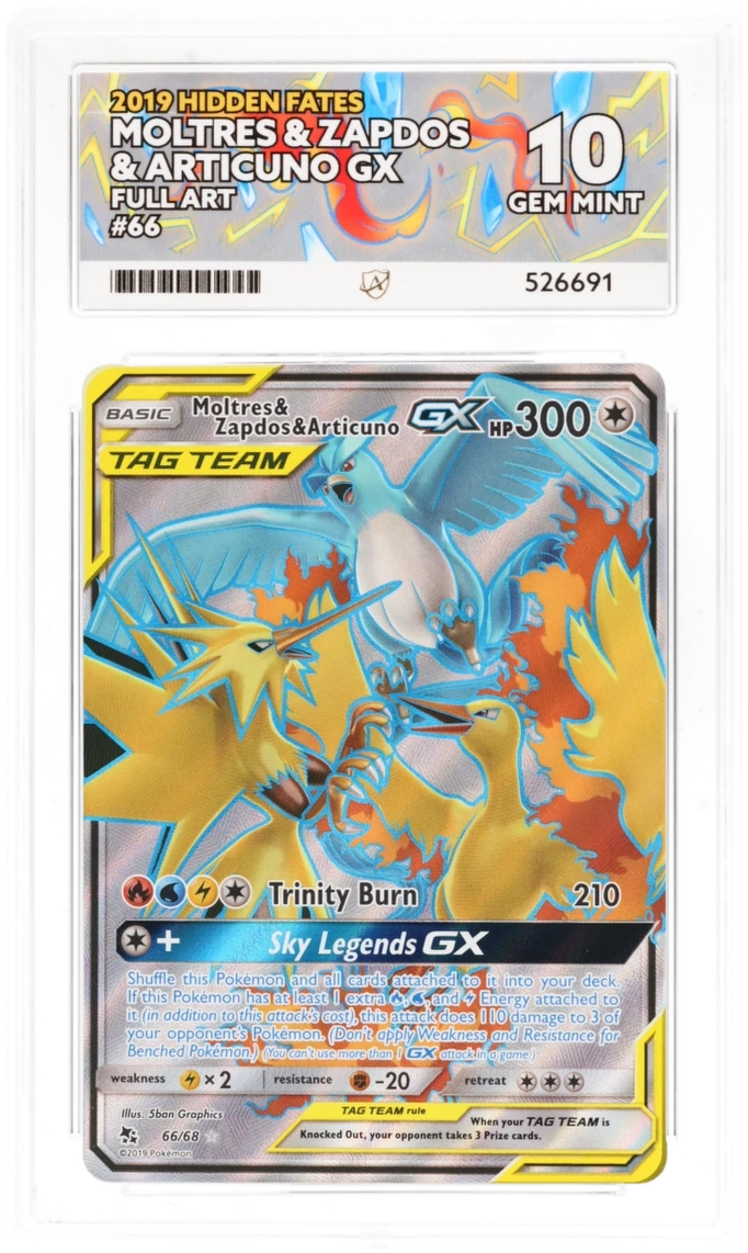 Moltres & Zapdos & Articuno GX Full Art 66/68 - Ace 10 - Hidden Fates