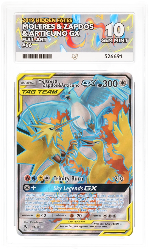 Moltres & Zapdos & Articuno GX Full Art 66/68 - Ace 10 - Hidden Fates