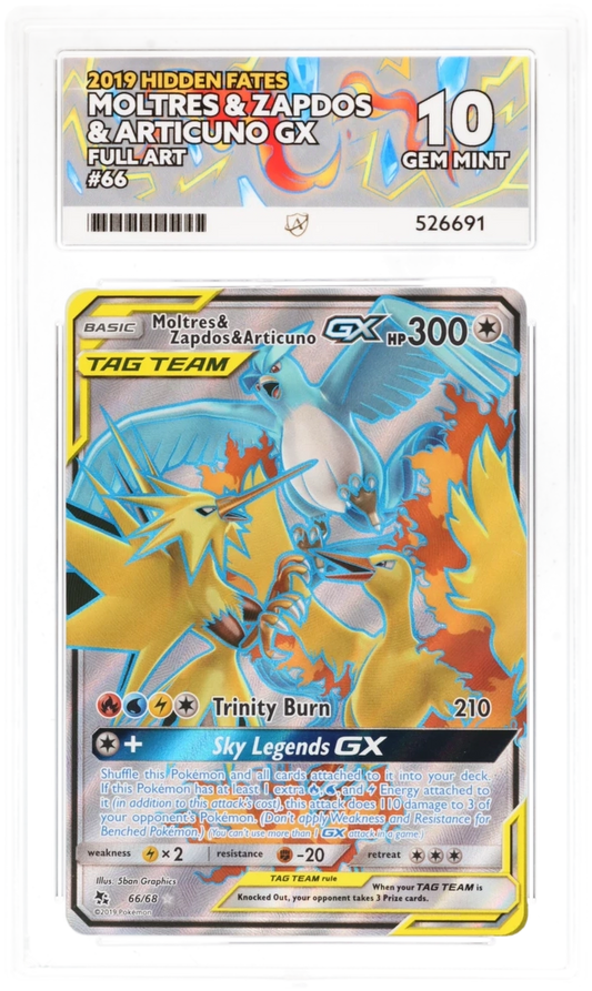 Moltres & Zapdos & Articuno GX Full Art 66/68 - Ace 10 - Hidden Fates