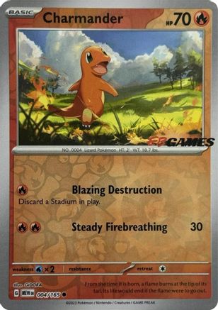 Charmander - 004/165 (EBGames Exclusive) 4 - Miscellaneous Cards & Products Reverse Holofoil