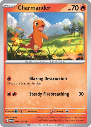 Charmander - 007/091 7 - SV Paldean Fates Reverse Holofoil