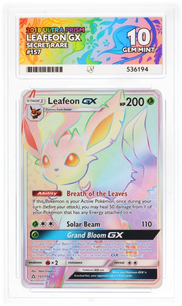 pokemon cards leafeon gx ACE 10 - Leafeon GX - 157/156 - Ultra Prism