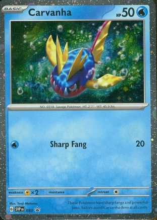 Carvanha - 093 93 - SV Scarlet & Violet Promo Cards Holofoil