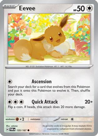 Eevee - 135/167 135 - SV06 Twilight Masquerade Reverse Holofoil