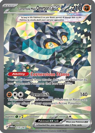 Cornerstone Mask Ogerpon ex - 215/167 215 - SV06 Twilight Masquerade Holofoil