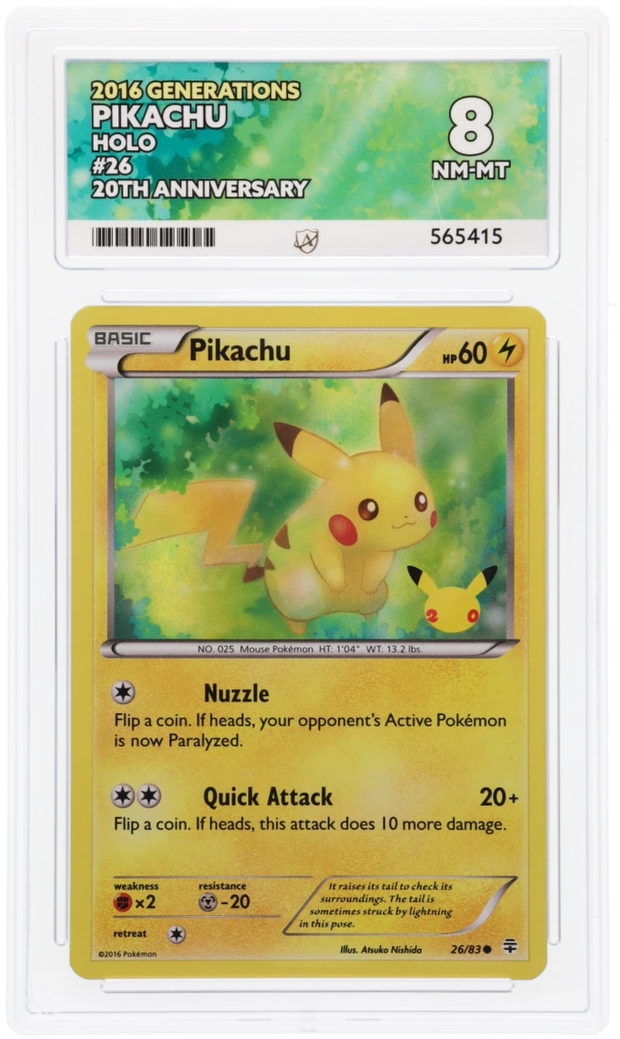 Pikachu Holo 26/83- Ace 8 - 20th Anniversary