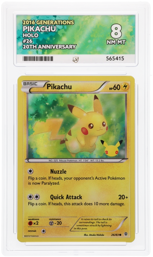 Pikachu Holo 26/83- Ace 8 - 20th Anniversary