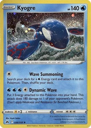Kyogre - 036/159 (Pixel Holo) 36 - Miscellaneous Cards & Products Holofoil