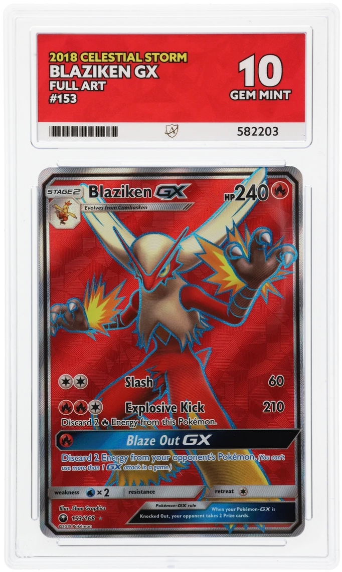 Blaziken GX Full Art 153/168 - Ace 10 - 2018 Celestial Storm