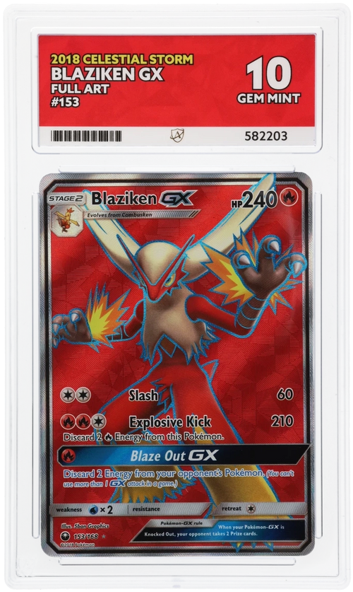 Blaziken GX Full Art 153/168 - Ace 10 - 2018 Celestial Storm