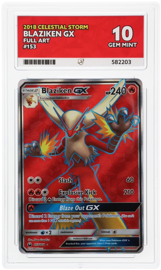 Blaziken GX Full Art 153/168 - Ace 10 - 2018 Celestial Storm