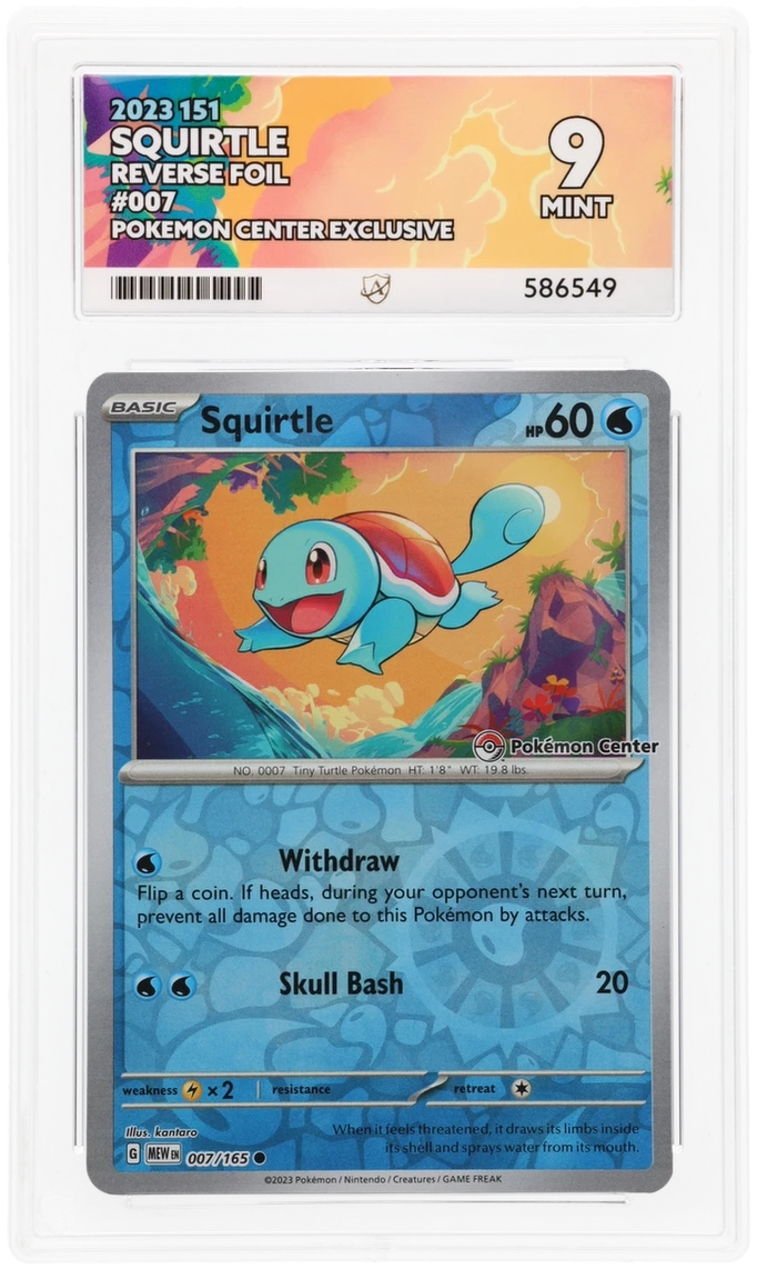 ACE 9   - Squirtle - 007/165 - 151 - Pokemon - Pokemon Center Exclusive