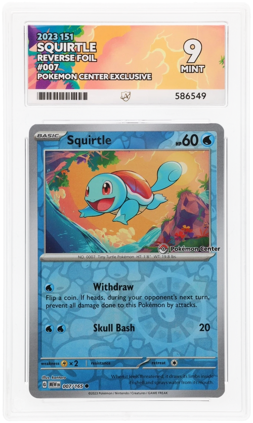 ACE 9   - Squirtle - 007/165 - 151 - Pokemon - Pokemon Center Exclusive