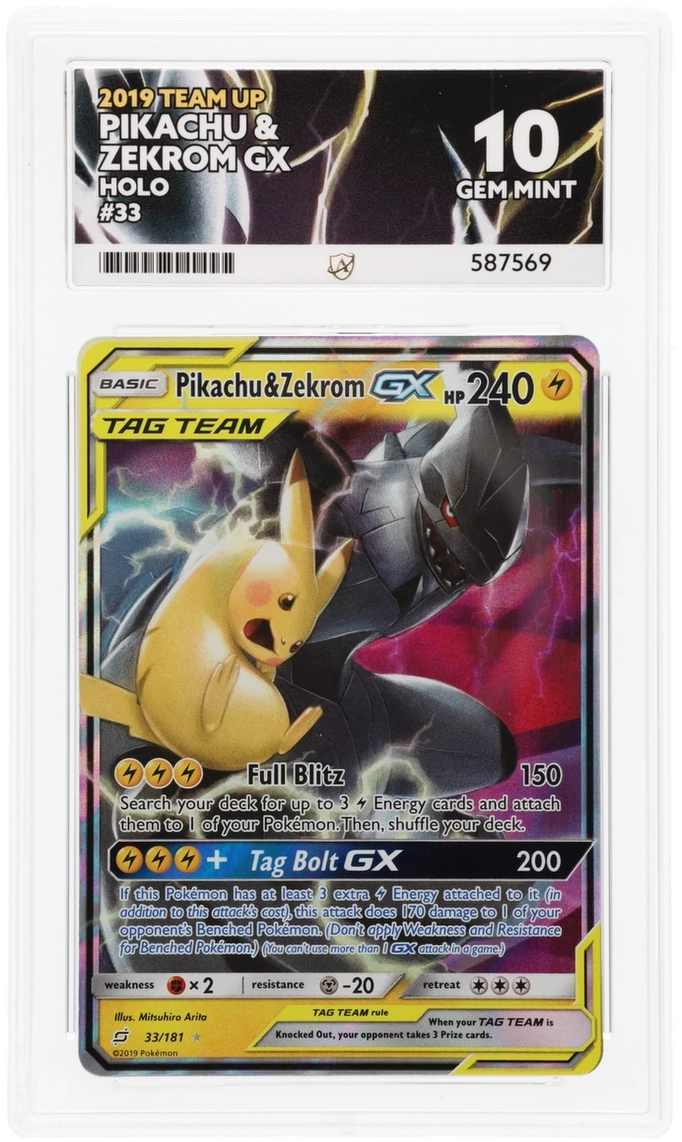 Pikachu & Zekrom GX Holo - Ace 10 - Team Up
