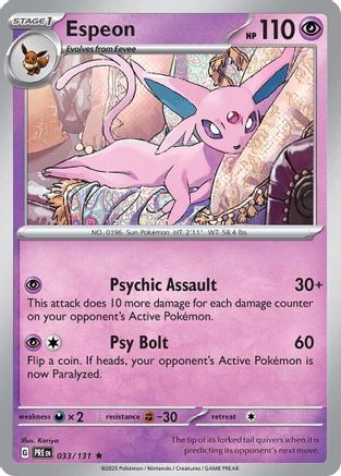 Espeon 33 - SV Prismatic Evolutions Reverse Holofoil