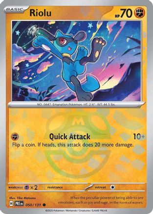 Riolu 50/131 (Master Ball Pattern) - SV Prismatic Evolutions Holofoil