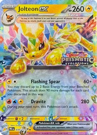 Jolteon ex - 030/131 (Prismatic Evolutions Stamp) 30 - Miscellaneous Cards & Products Holofoil