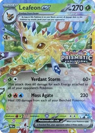 Leafeon ex - 006/131 (Prismatic Evolutions Stamp) 6 - Miscellaneous Cards & Products Holofoil