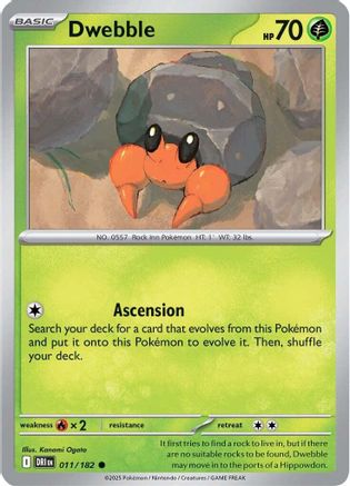 Dwebble 11 - SV10 Destined Rivals Reverse Holofoil
