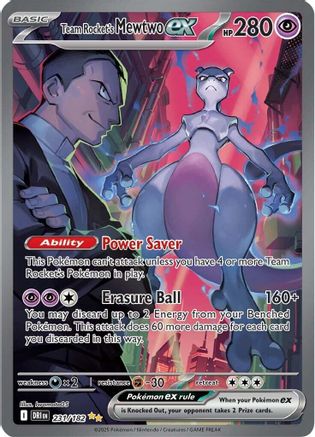 Team Rocket's Mewtwo ex - 231/182 231 - SV10 Destined Rivals Holofoil