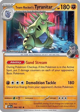 Team Rocket's Tyranitar (Pokemon Center Exclusive) 96 - Miscellaneous Cards & Products