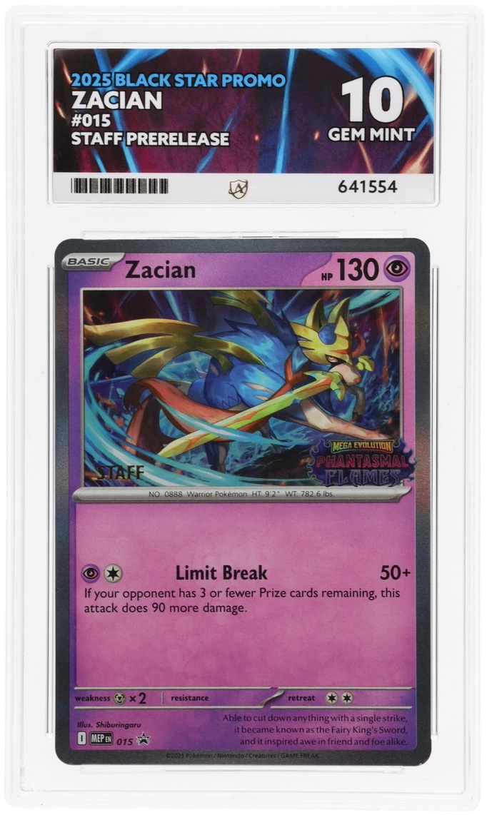 ACE 10 - Zacian - 015 - Black Star Promo - Staff Prerelease - Pokemon - front