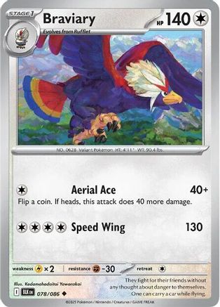 Braviary 78 - SV Black Bolt Reverse Holofoil