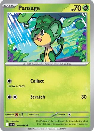 Pansage 4 - SV Black Bolt Reverse Holofoil