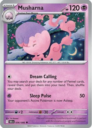 Musharna 36 - SV Black Bolt Reverse Holofoil