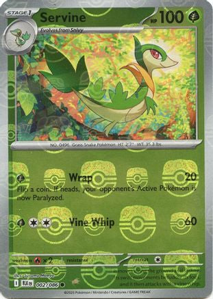 Servine - 002/086 (Master Ball Pattern) 2 - SV Black Bolt Holofoil