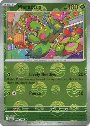 Maractus - 008/086 (Poke Ball Pattern) 8 - SV Black Bolt Holofoil