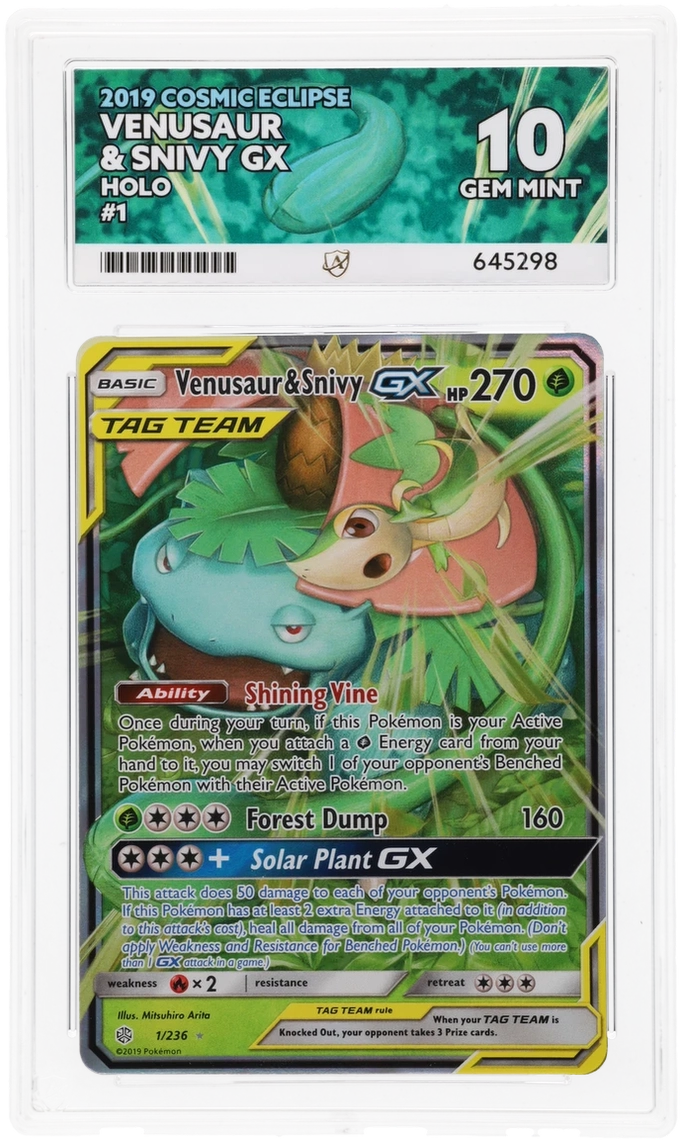 Venusaur & Snivy GX - ACE 10   (Front)