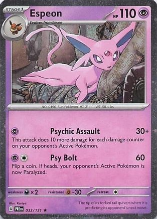 Espeon - 033/131 (Cosmos Holo) 33 - Miscellaneous Cards & Products Holofoil