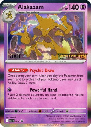 Alakazam - 003 (Staff) 3 - ME Mega Evolution Promo Holofoil