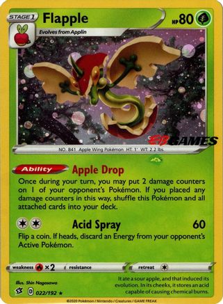 Flapple - 022/192 (EB Games Exclusive APAC) 22 - Miscellaneous Cards & Products Holofoil
