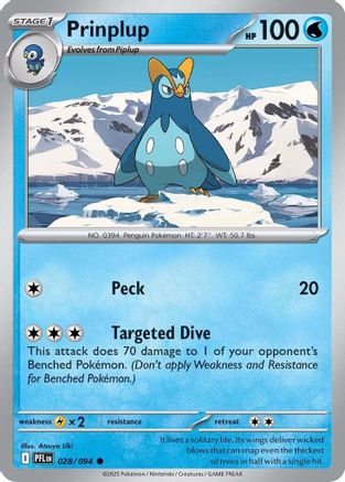 Prinplup 28 - ME02 Phantasmal Flames Reverse Holofoil