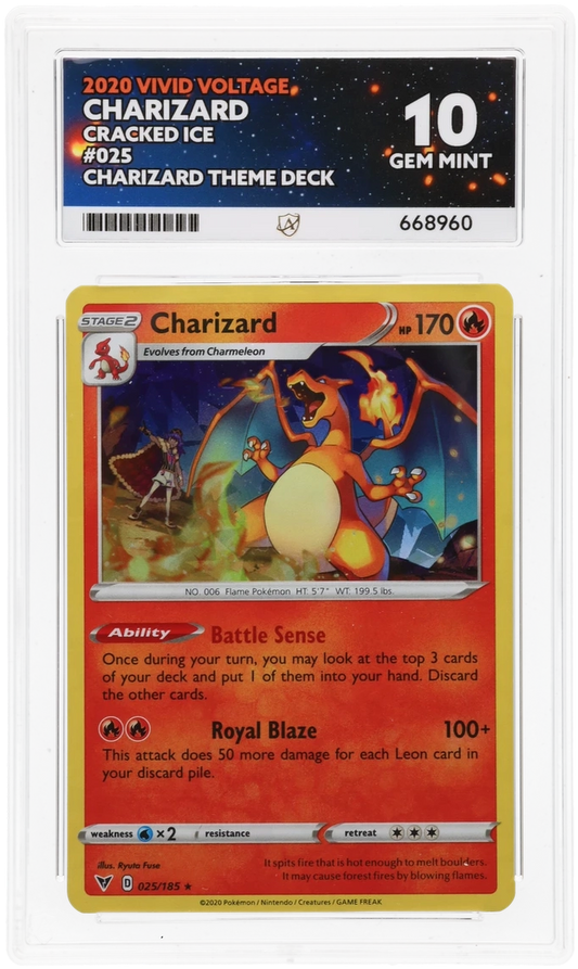 ACE 10 - Charizard Cracked ice Holo- 025/185 - Vivid Voltage - Pokemon